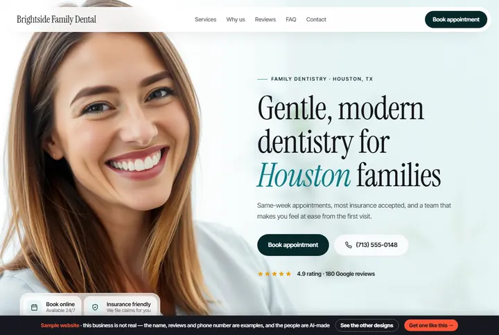 A sample website design by Nexlate